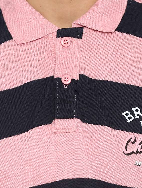 pink striped polo t-shirt - 17692215 - Standard Image - 3