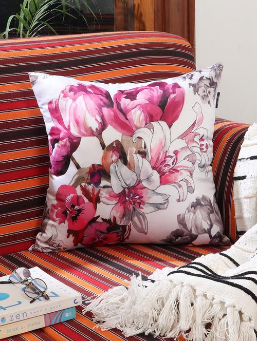 ambbi collections digital printed cushion cover 16 x 16 inches in satin, set of 1 - 17692873 - Standard Image - 0