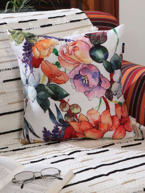 ambbi collections digital printed cushion cover 16 x 16 inches in satin, set of 1 - 17692874 - Standard Image - 0