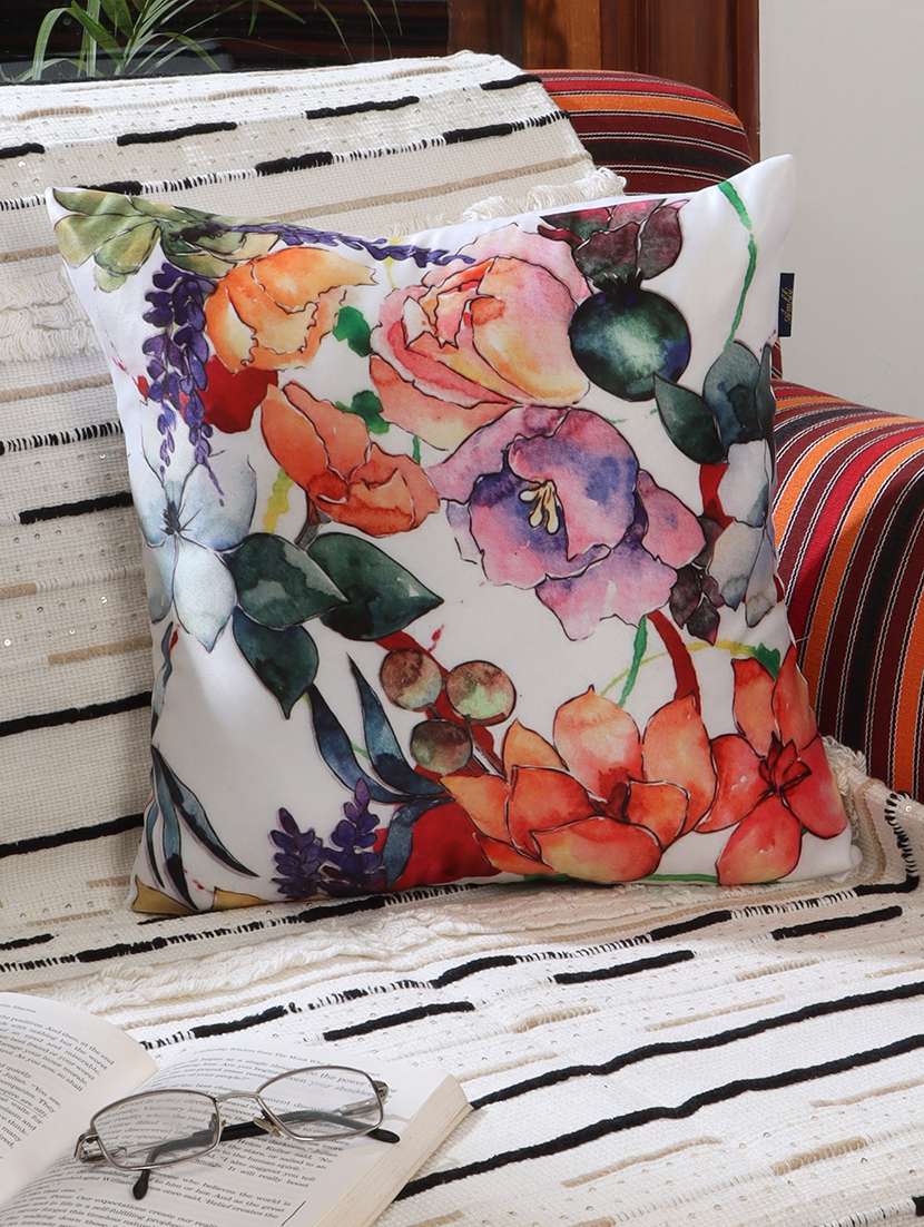 ambbi collections digital printed cushion cover 16 x 16 inches in satin, set of 1 - 17692874 - Zoom Image - 0