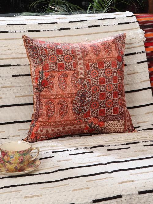 ambbi collections digital printed cushion cover 16 x 16 inches in satin, set of 1 - 17692878 - Standard Image - 0