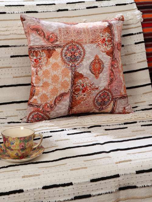 ambbi collections digital printed cushion cover  16 x 16 inches in satin, set of 1 - 17692879 -  Standard Image - 0