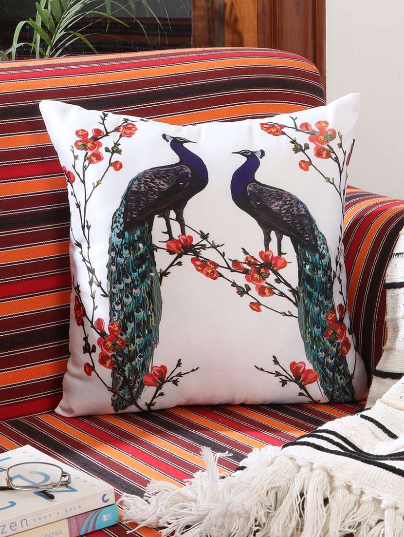 ambbi collections digital printed cushion cover  16 x 16 inches in satin, set of 1 - 17692883 -  Zoom Image - 0