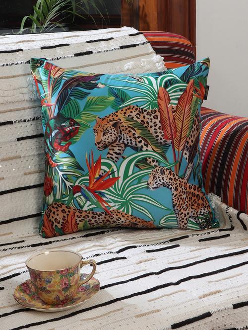 ambbi collections digital printed cushion cover 16 x 16 inches in satin, set of 1 - 17692885 - Standard Image - 0