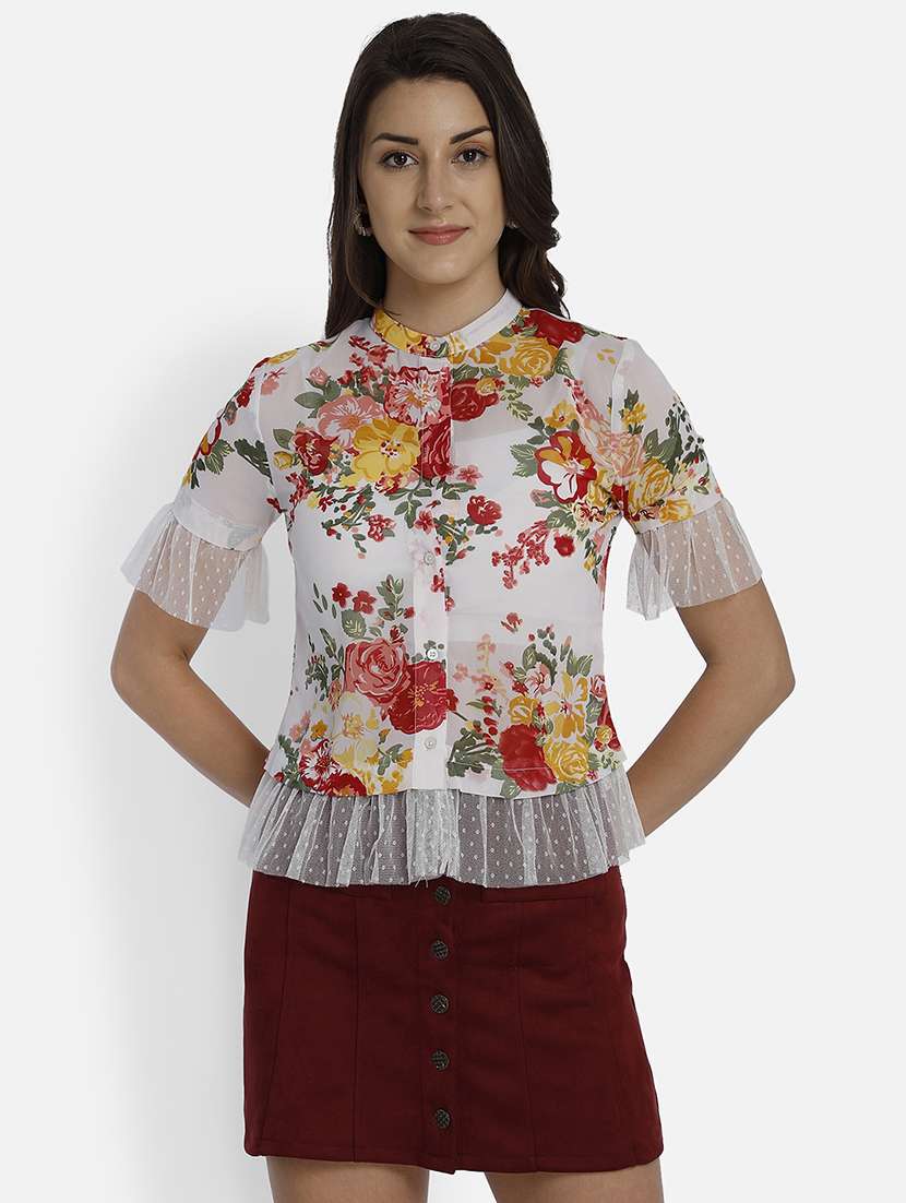 Women's Straight Mandarin Neck Top