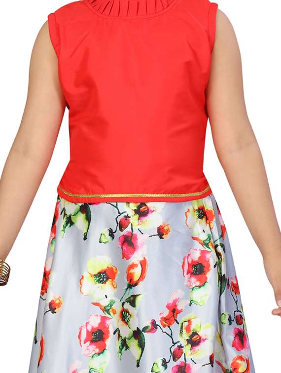 red silk blend lehenga choli - 17693239 - Standard Image - 3