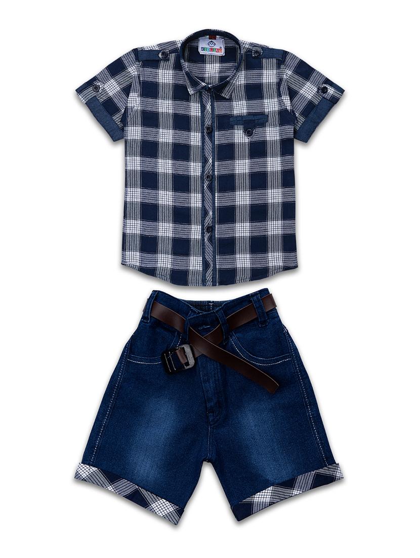 white cotton shorts set - 17693645 - Zoom Image - 0