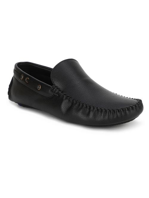 black pu slip on loafers - 17693838 - Standard Image - 0