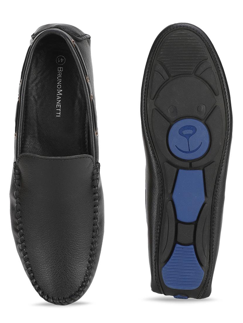 black pu slip on loafers - 17693838 - Standard Image - 3