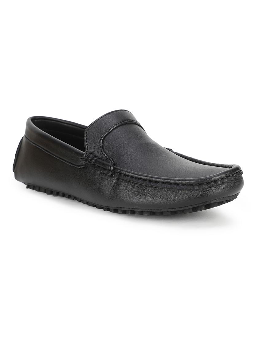 black pu slip on loafers - 17693854 - Zoom Image - 0