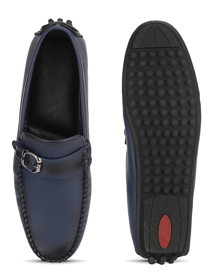 navy pu slip on loafers - 17693859 - Standard Image - 3