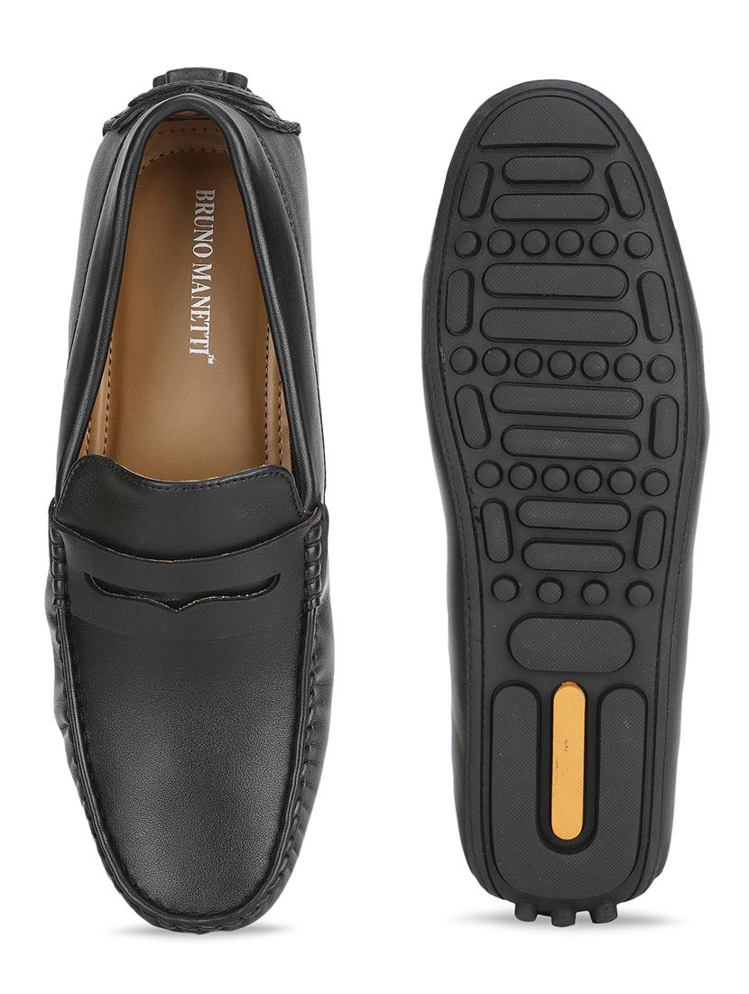 black pu slip on loafers - 17693888 - Standard Image - 3