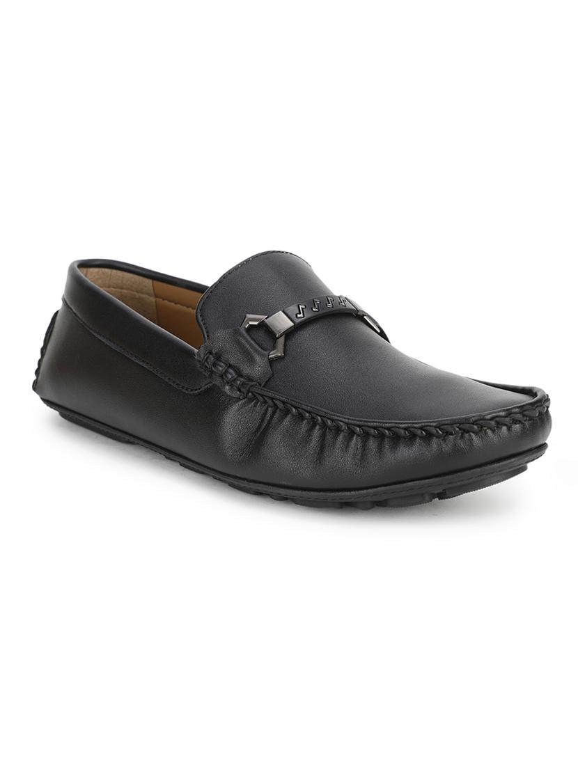 black pu slip on loafers - 17693892 - Zoom Image - 0