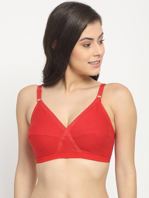 red solid regular bra - 17693897 - Standard Image - 0