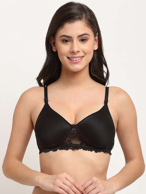 black floral push up bra - 17693905 - Standard Image - 0