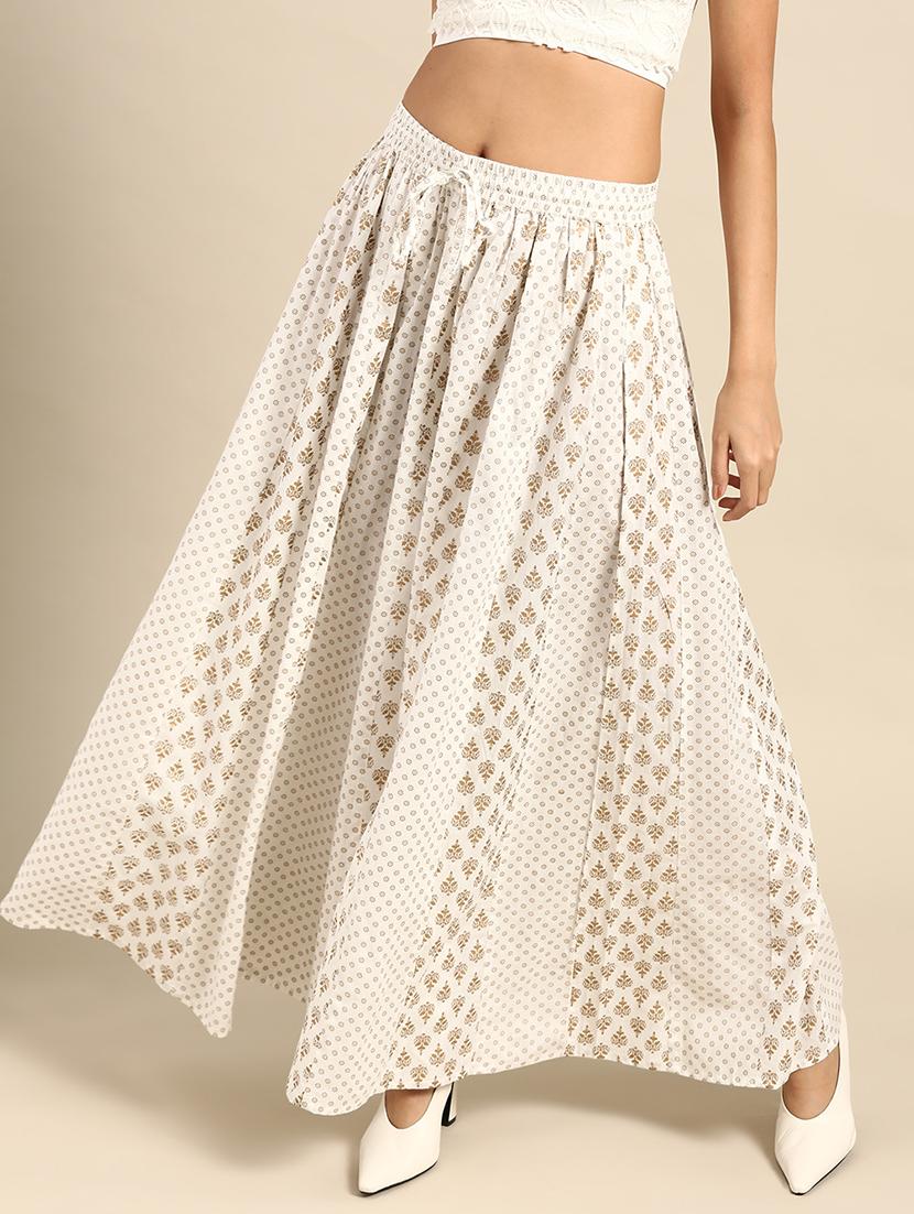 offwhite printed flared palazzo - 17694524 - Zoom Image - 0