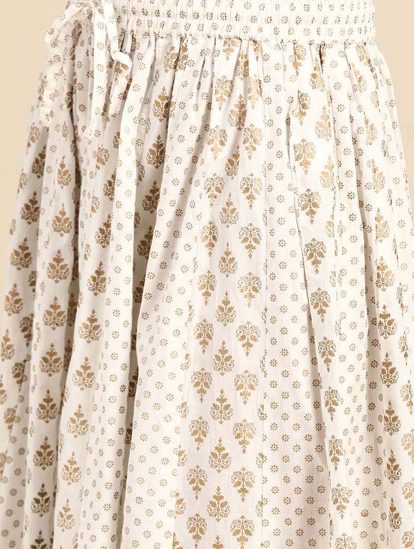 offwhite printed flared palazzo - 17694524 - Standard Image - 3