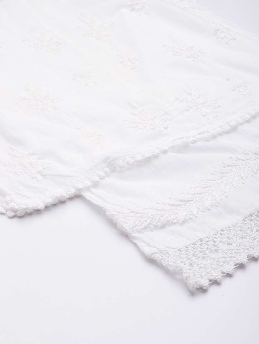  hand-embroidered white chikankari palazzo  - 17694802 -  Standard Image - 5