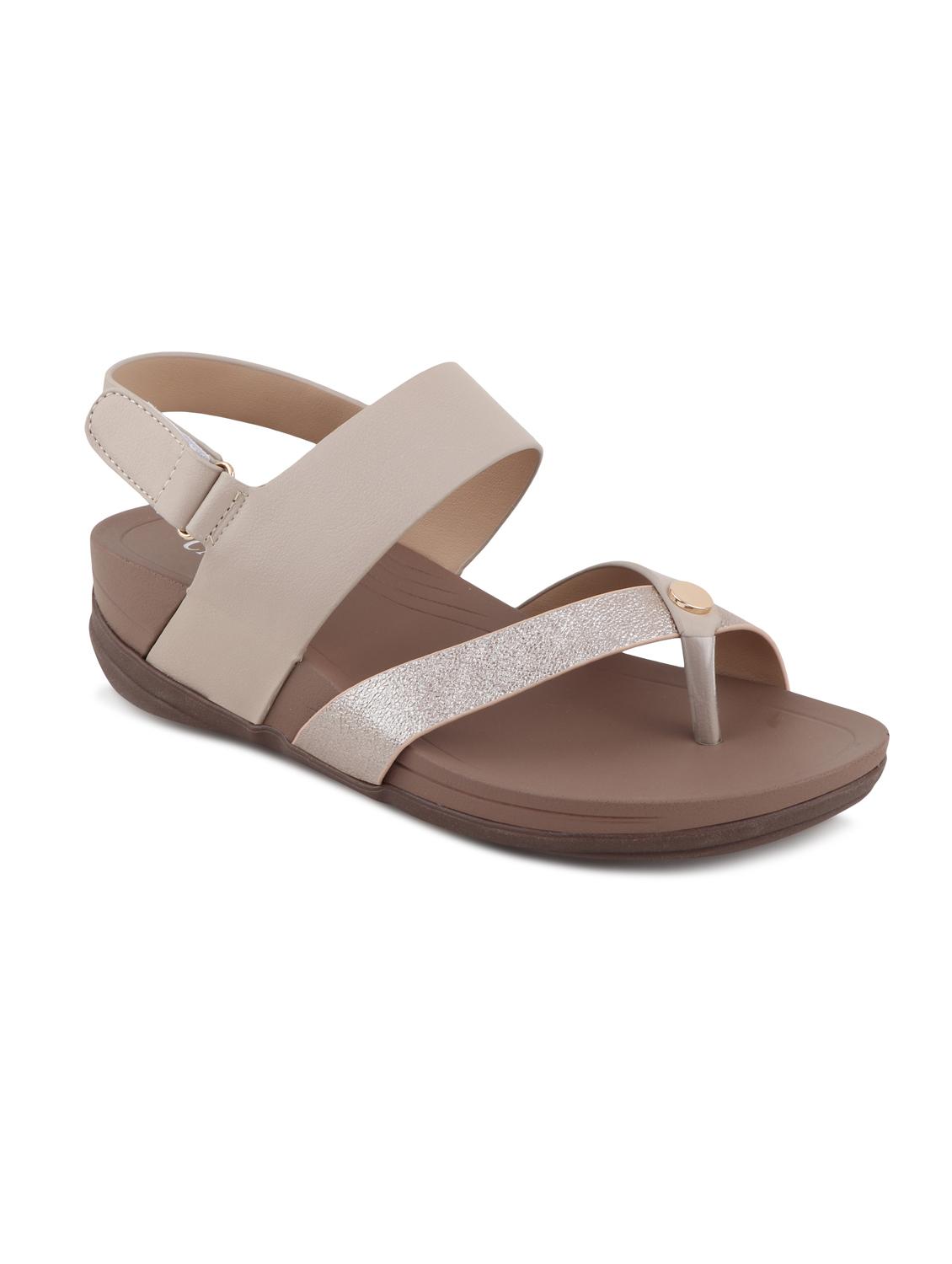 calzado womens's casualwear beige color platform heels sandals - 17694833 -  Zoom Image - 0