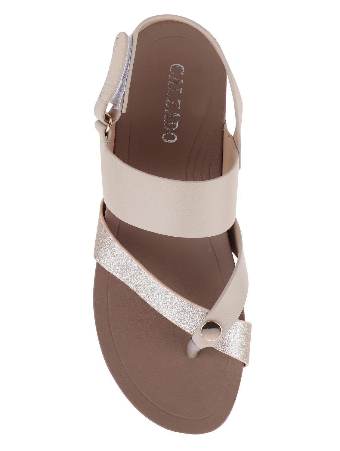 calzado womens's casualwear beige color platform heels sandals - 17694833 - Standard Image - 3