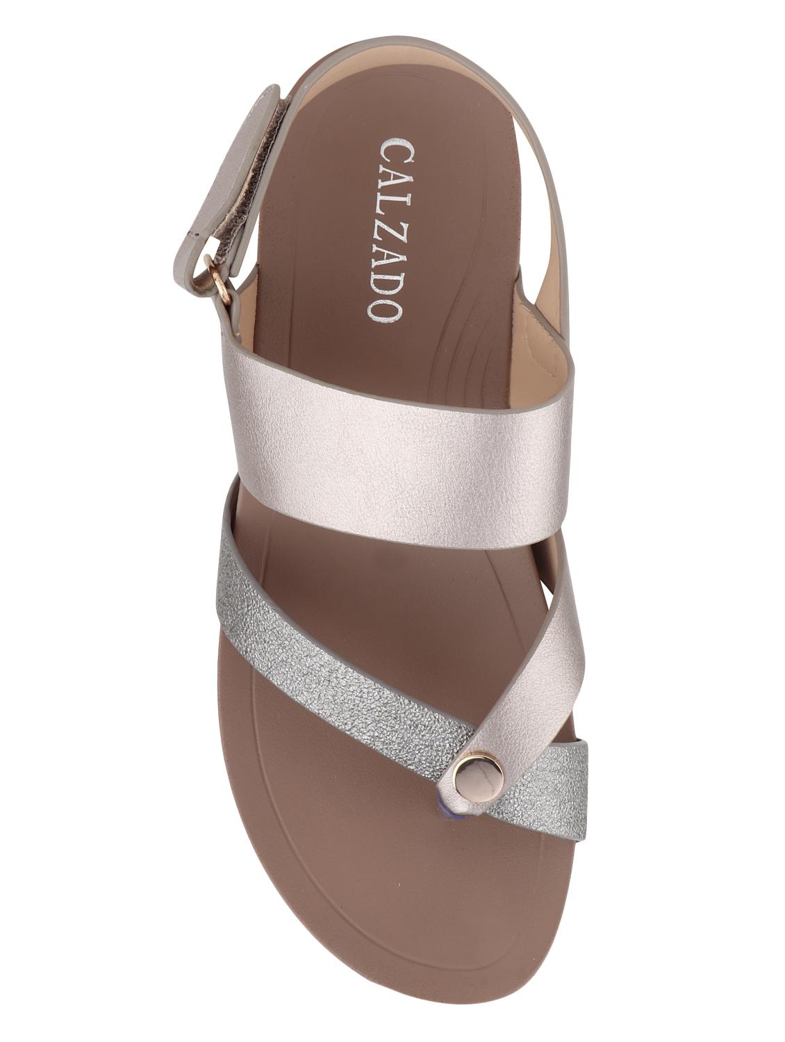 calzado womens's casualwear beige color platform heels sandals - 17694834 - Standard Image - 3