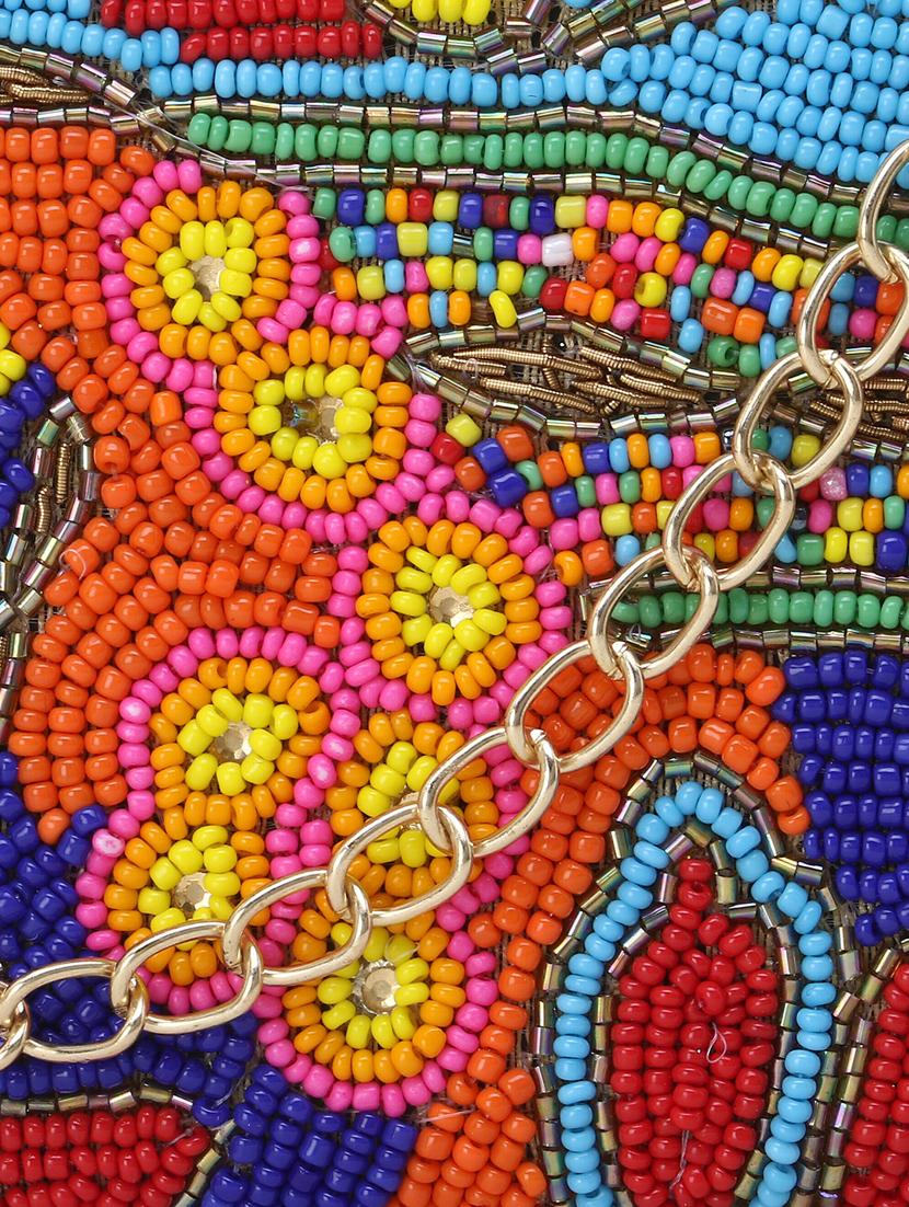 multi color faux silk box clutch - 17695028 - Standard Image - 3