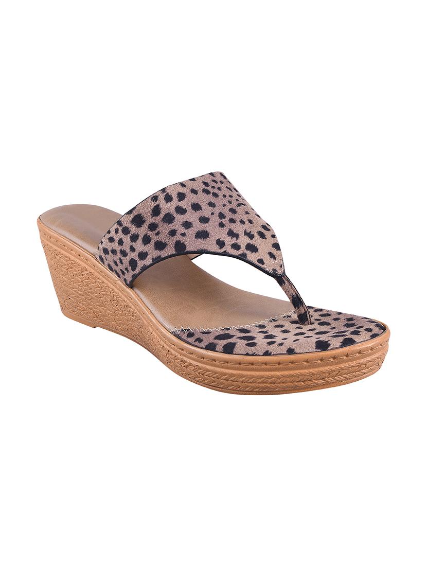 calzado women's beige platform heels open toe slippers - 17695078 - Zoom Image - 0