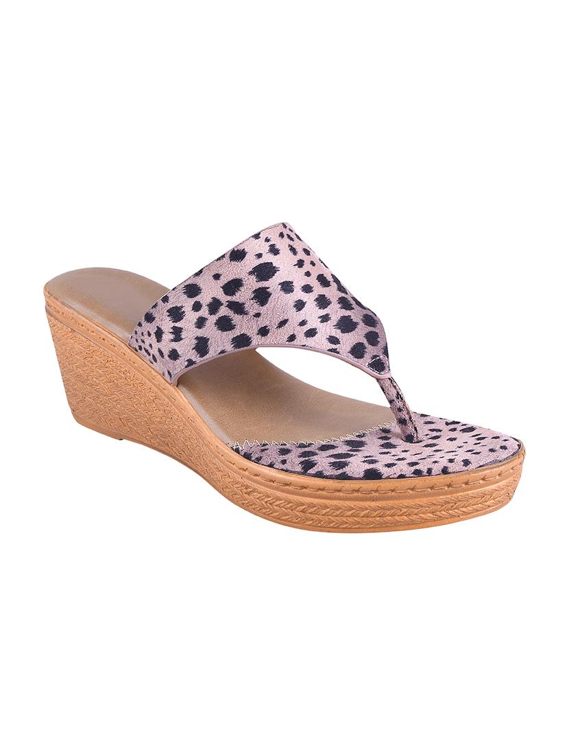 calzado women's beige platform heels open toe slippers - 17695079 - Zoom Image - 0