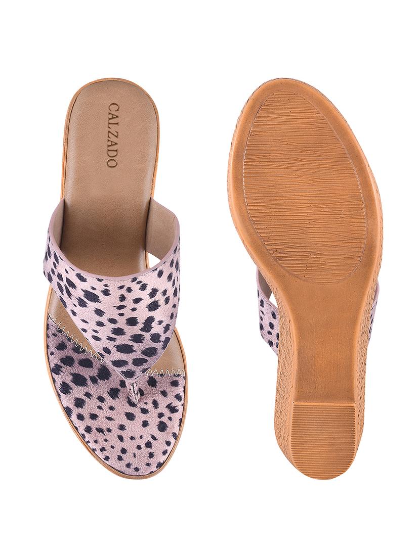 calzado women's beige platform heels open toe slippers - 17695079 - Standard Image - 3