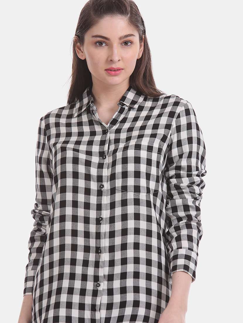 high low checkered shirt - 17695748 -  Standard Image - 5