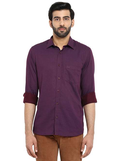 maroon printed casual shirt - 17695980 -  Standard Image - 0