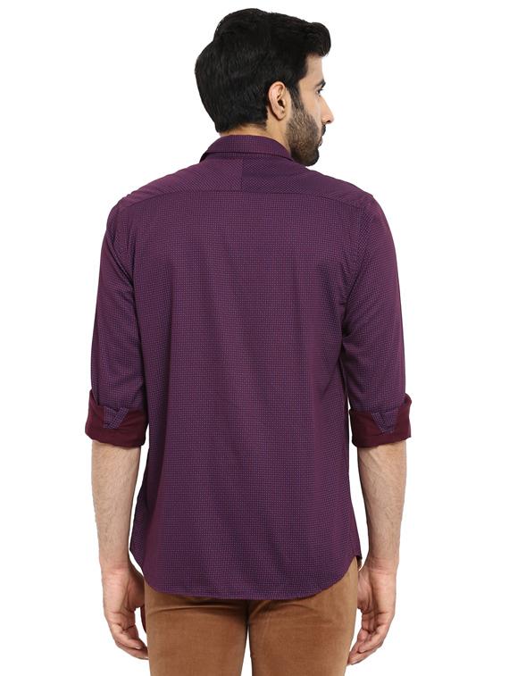 maroon printed casual shirt - 17695980 - Standard Image - 3