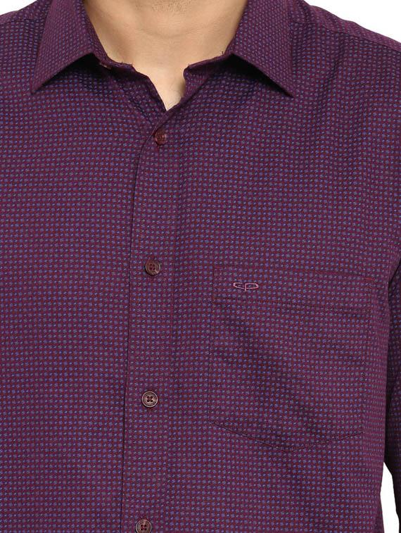 maroon printed casual shirt - 17695980 - Standard Image - 5