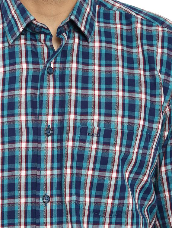blue checkered casual shirt - 17695983 - Standard Image - 5