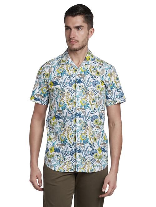 white floral casual shirt - 17696144 - Standard Image - 0