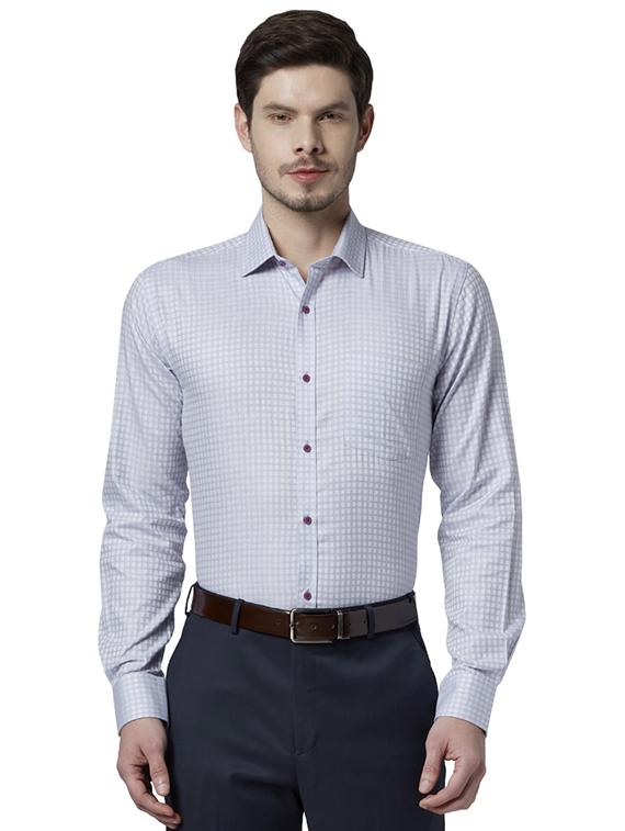 grey checkered formal shirt - 17696489 - Zoom Image - 0