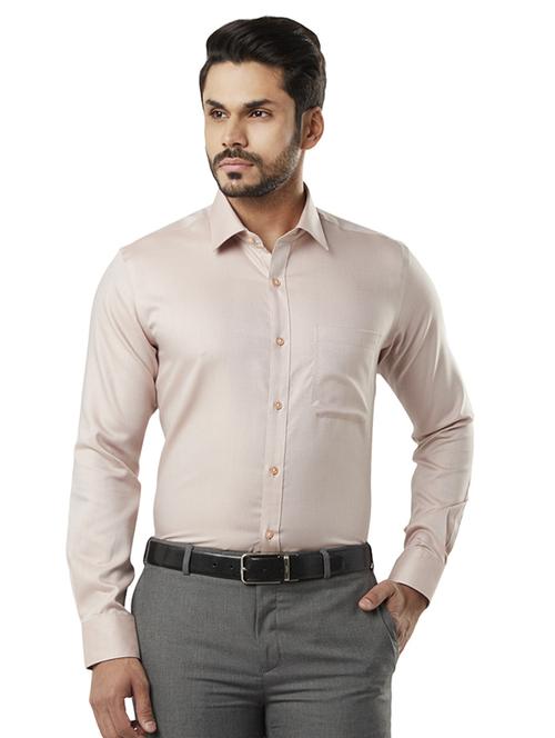 orange solid formal shirt - 17696656 - Standard Image - 0