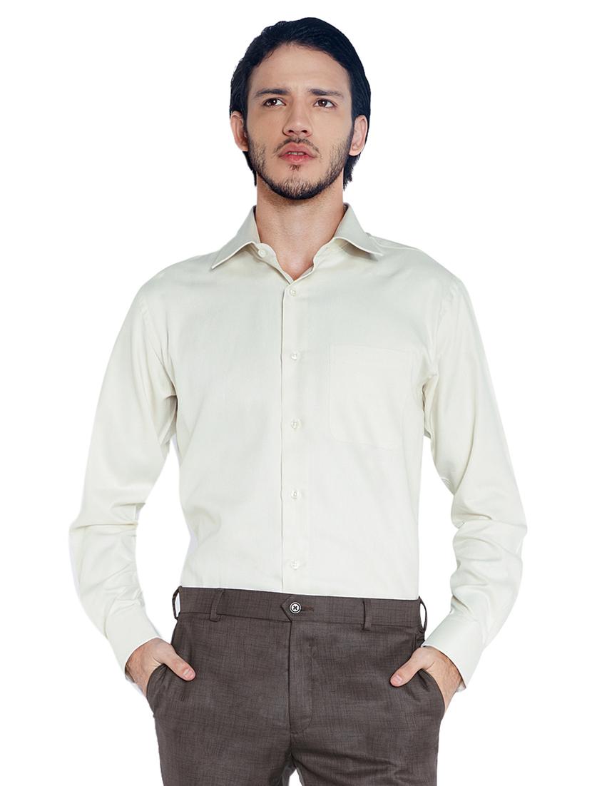 off white solid formal shirt - 17696852 - Zoom Image - 0