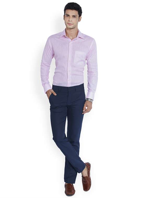 lavender self design formal shirt - 17696854 - Standard Image - 3