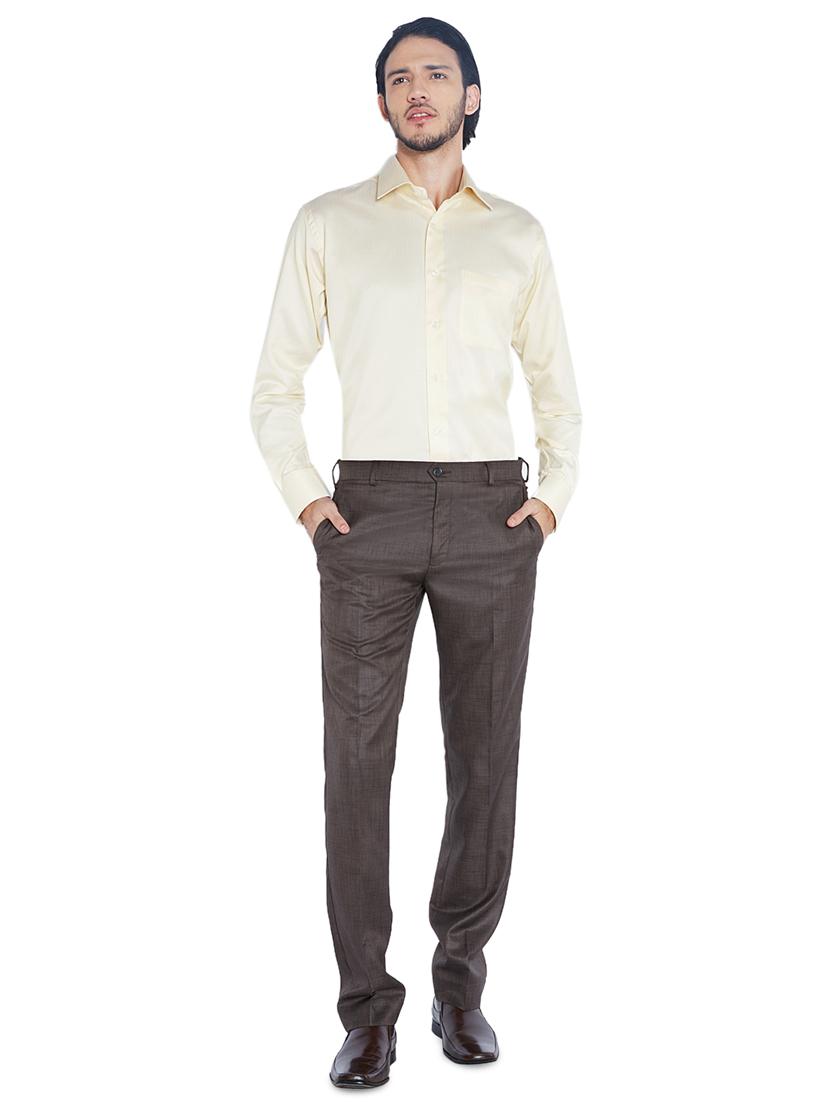 yellow solid formal shirt - 17696863 - Standard Image - 3
