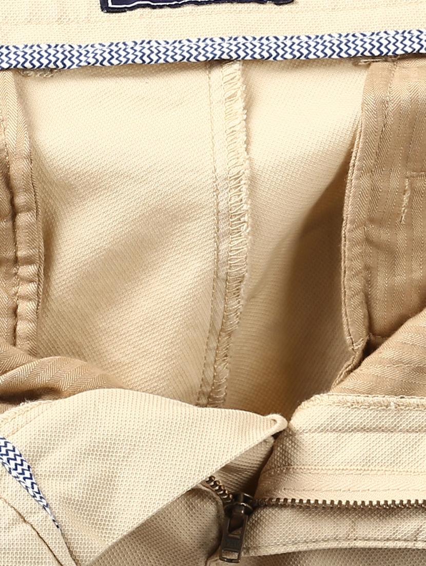 beige solid flat front casual trouser - 17697216 - Standard Image - 5
