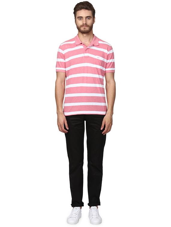 pink striped polo t-shirt - 17697585 - Standard Image - 3