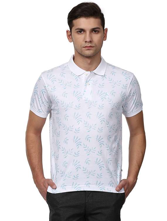 white printed polo t-shirt - 17697725 - Zoom Image - 0