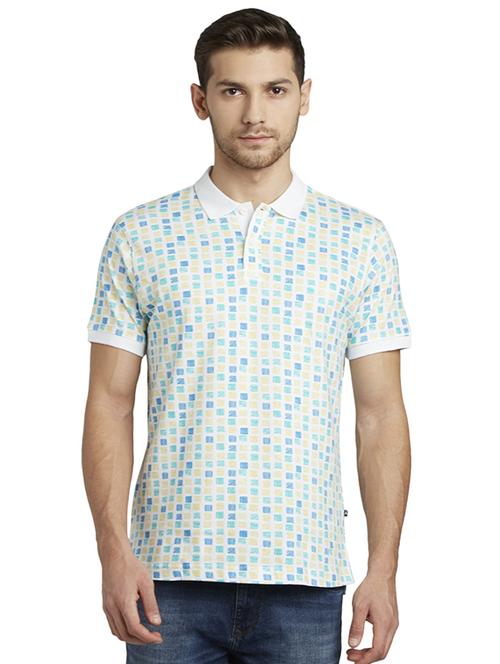 white printed polo t-shirt - 17697728 - Standard Image - 0