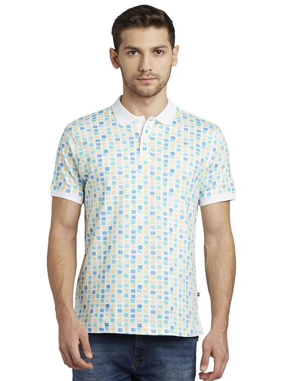 white printed polo t-shirt - 17697728 - Zoom Image - 0