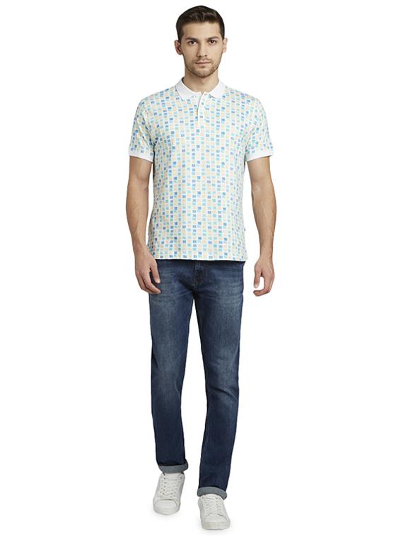 white printed polo t-shirt - 17697728 - Standard Image - 3