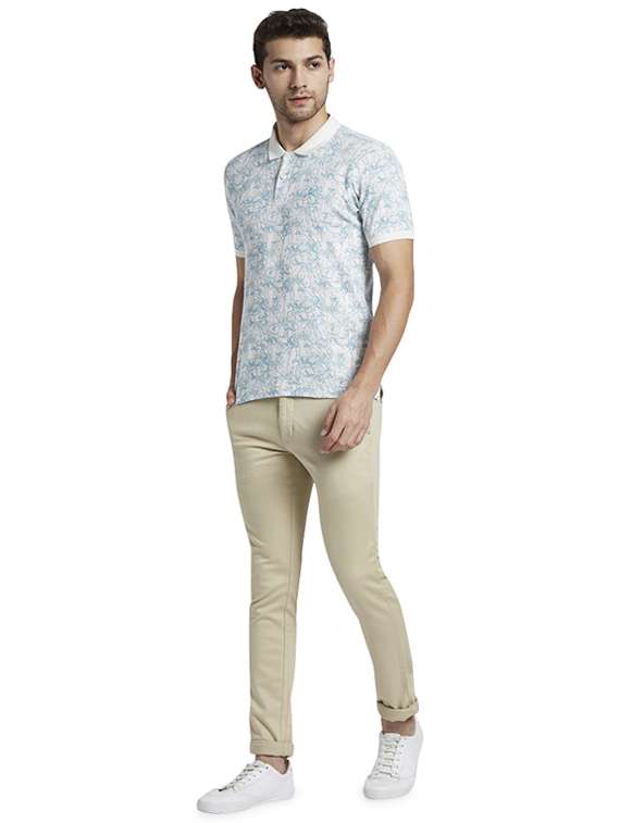 white printed polo t-shirt - 17697841 - Standard Image - 3