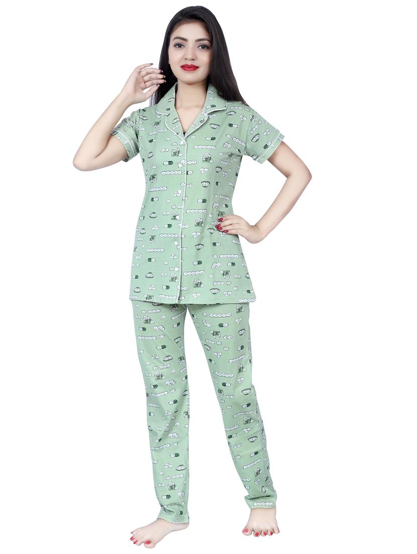 green printed nightwear pajama set  - 17698208 -  Zoom Image - 0