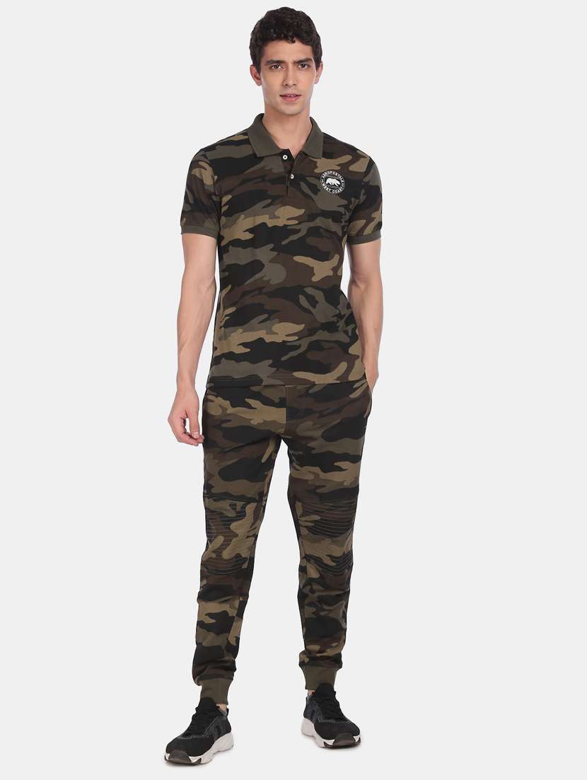 olive green camouflage polo t-shirt - 17705446 -  Standard Image - 3