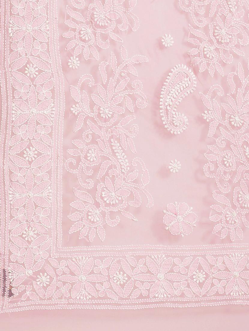 ada hand-embroidered pink chikankari saree with blouse - 17707257 - Standard Image - 3